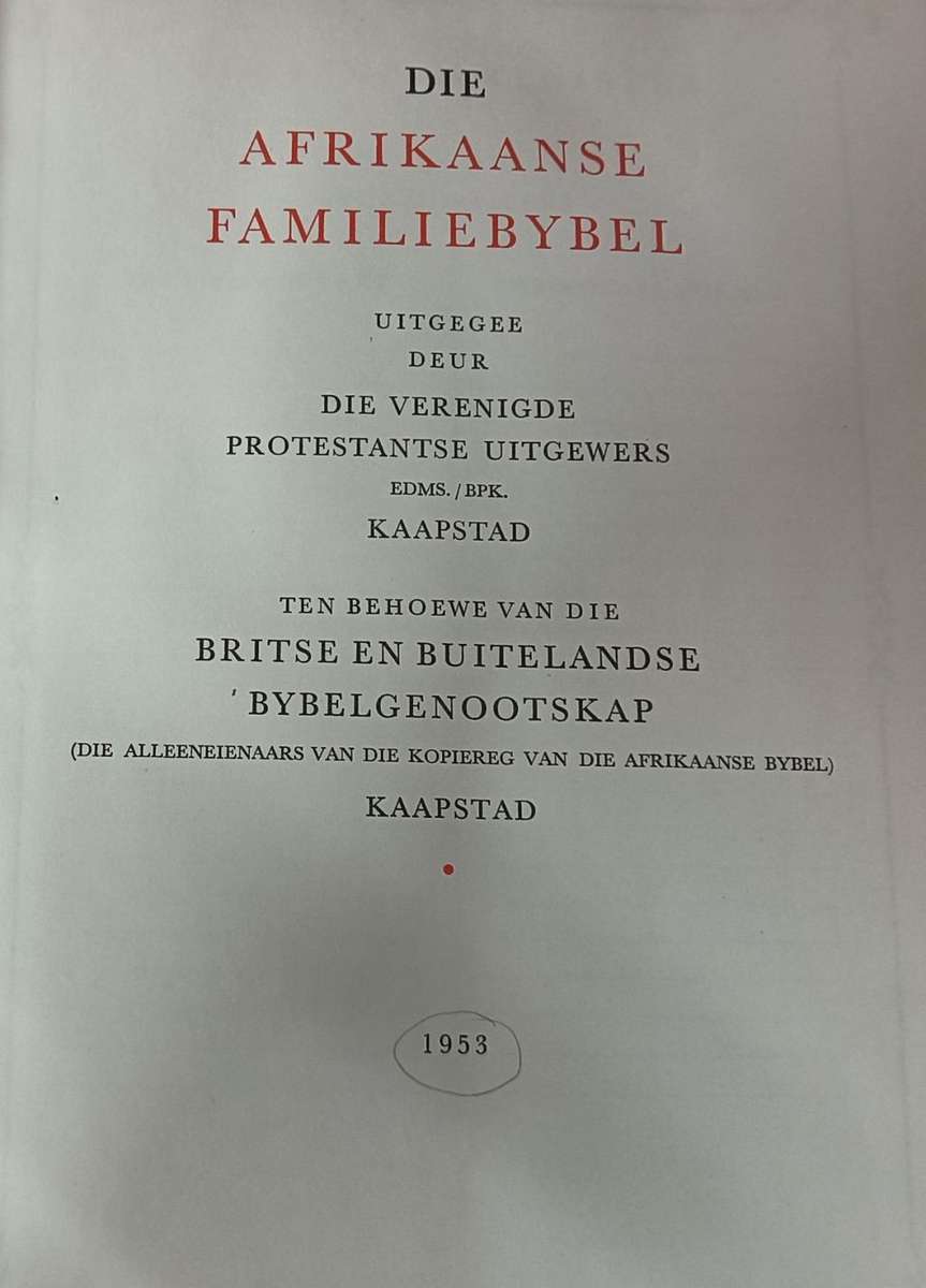 Groot Bybel 1953 uitgawe