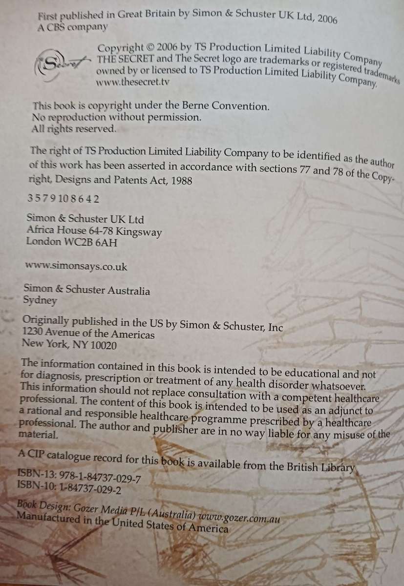 The Secret - Rhonda Byrnes - Hardcover - 198 Pages