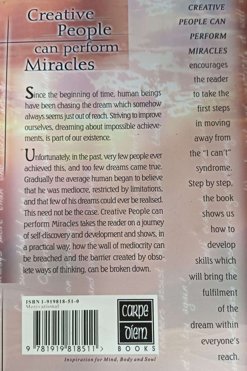 Creative People Can Perform Miracles - Kobus Neethling - Softcover - 118 Pages