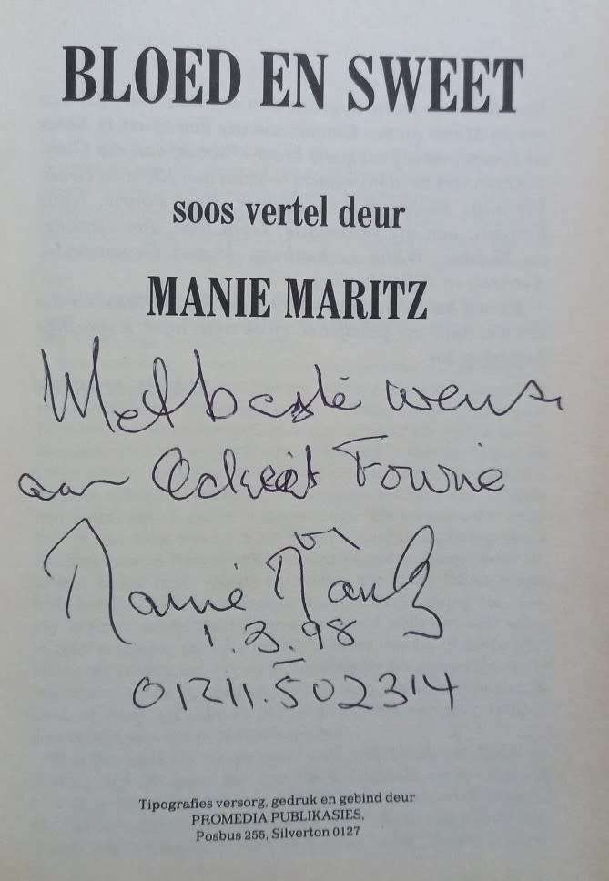 Bloed en Sweet - Manie Maritz - Hardcover - 128 pages
