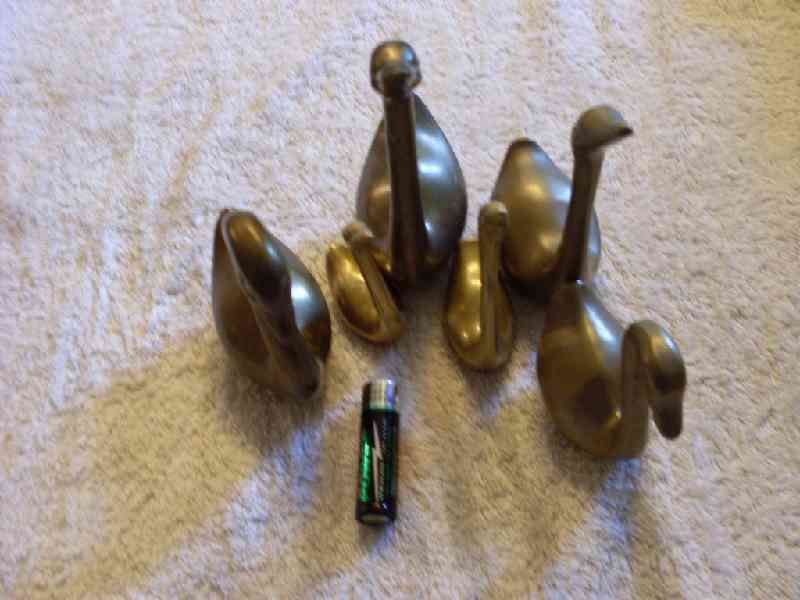 Six Brass Swans