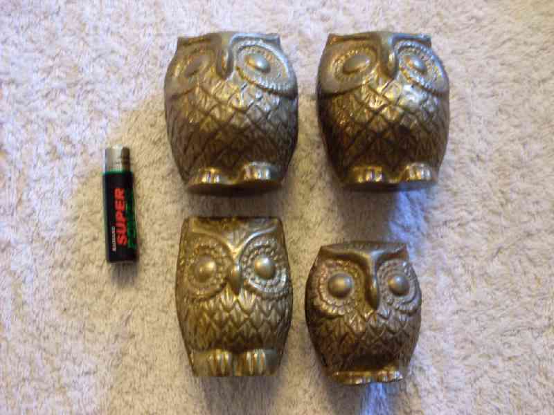 Four Brass Owls