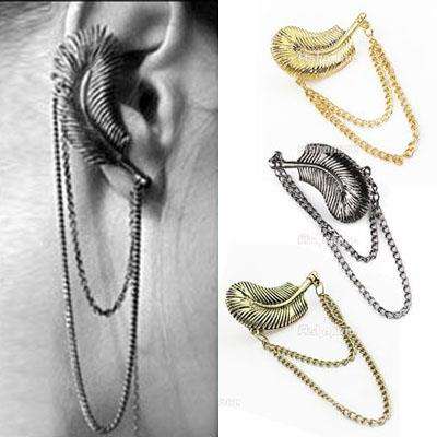 Leaf Earrings Clip On Ear Cuff