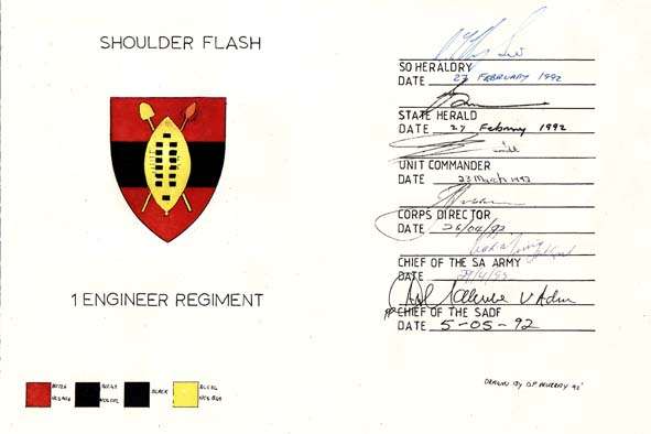 Shoulder Flash Design and Acceptance Certificate 1 Engineer Regiment