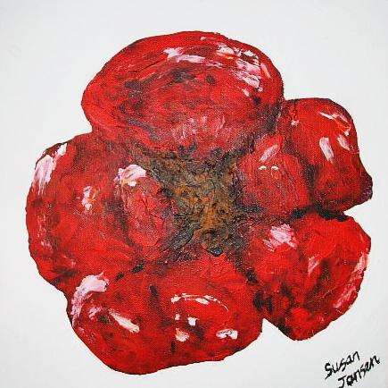 Brilliant Abstract Red Flower by Susan Jansen