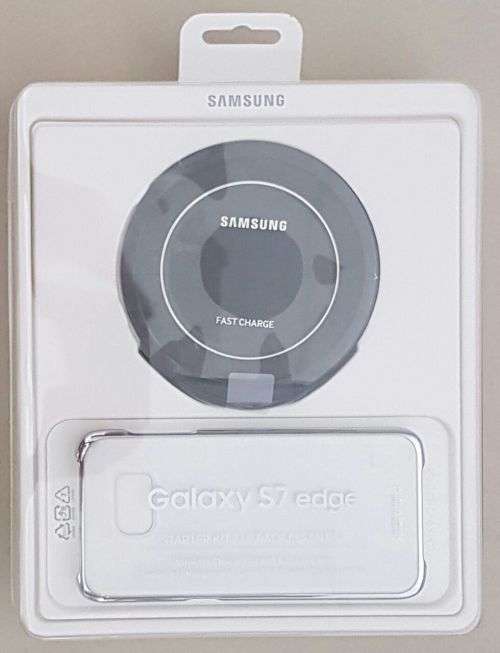 ORIGINAL SAMSUNG WIRELESS FAST CHARGER WITH FREE ORIGINAL SAMSUNG COVER FOR SAMSUNG S7 EDGE