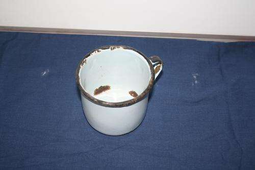 NICE VINTAGE ENAMEL CUP - WELL AGED.