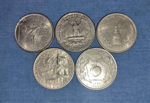 USA - 5 x Commemorative  ¼ Dollar