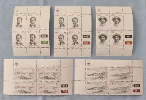 SWA - 5 Control Blocks of 4 - 1983 - MNH