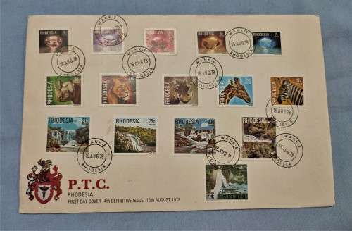 RHODESIA 1978 4TH DEFINITIVE ISSUE OFFICIAL FDC - $2 Stamp Upside Down!!