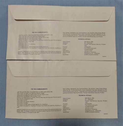 Lesotho - 1984 - Easter (The Ten Commandments) - 2 FDC`s