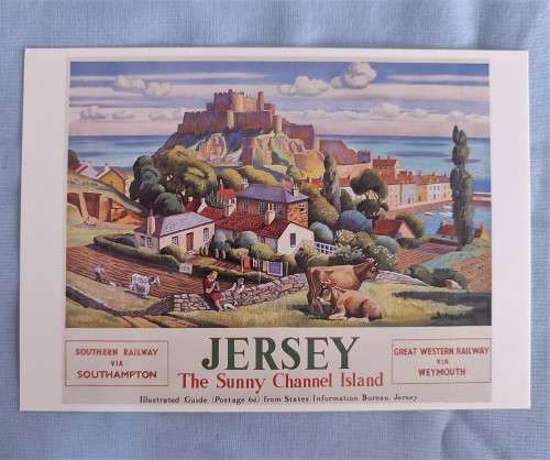 GB -Travel by Train - JERSEY - Postcard