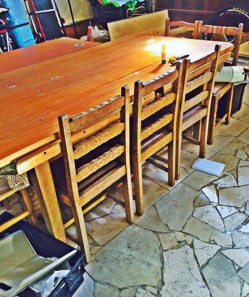 old  pool / snooker table and chairs