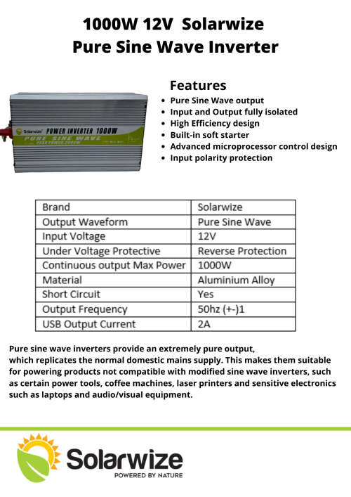 1000W Pure sine wave inverter