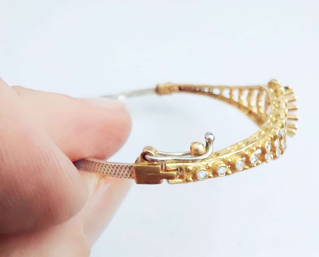 Authentic Turkish Cuff Bangle With Rose Quarts