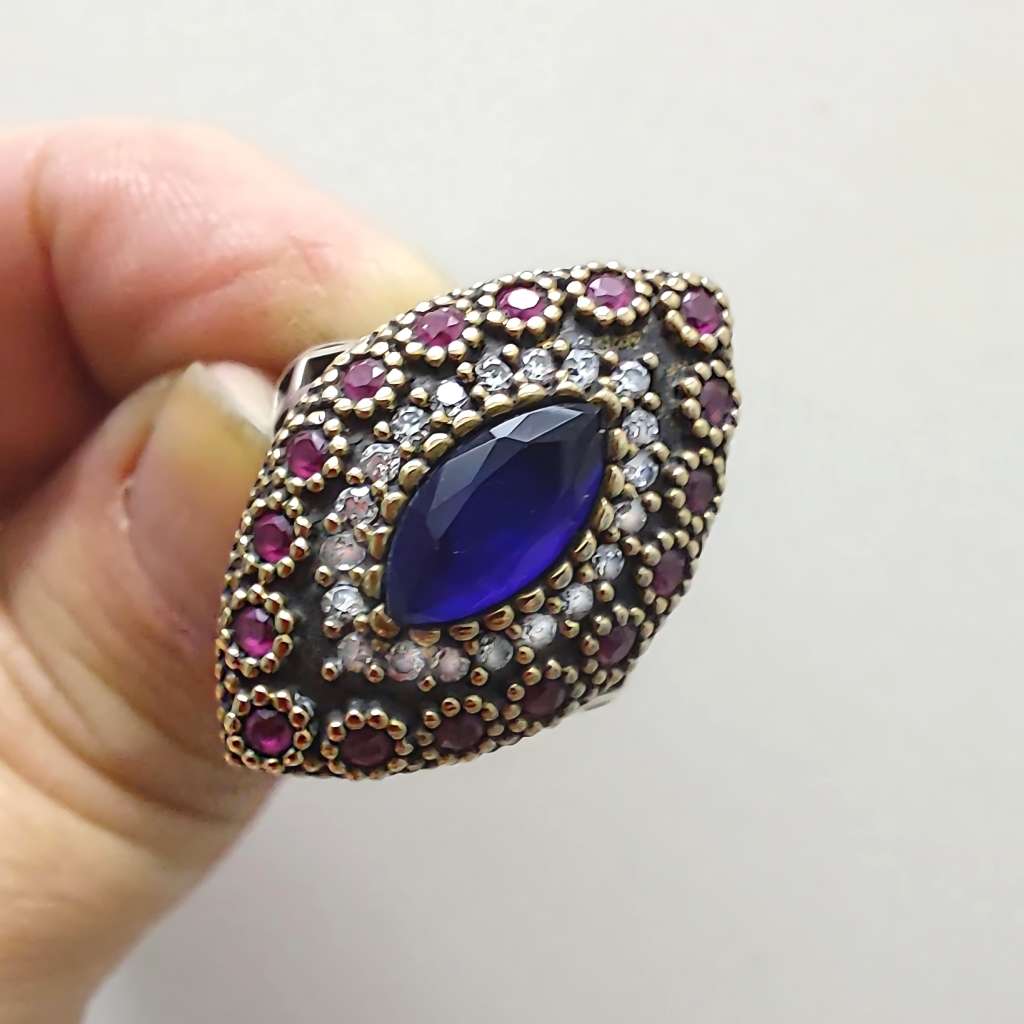 Authentic Turkish Sapphire & Ruby Ring