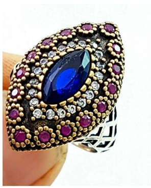 Authentic Turkish Sapphire & Ruby Ring