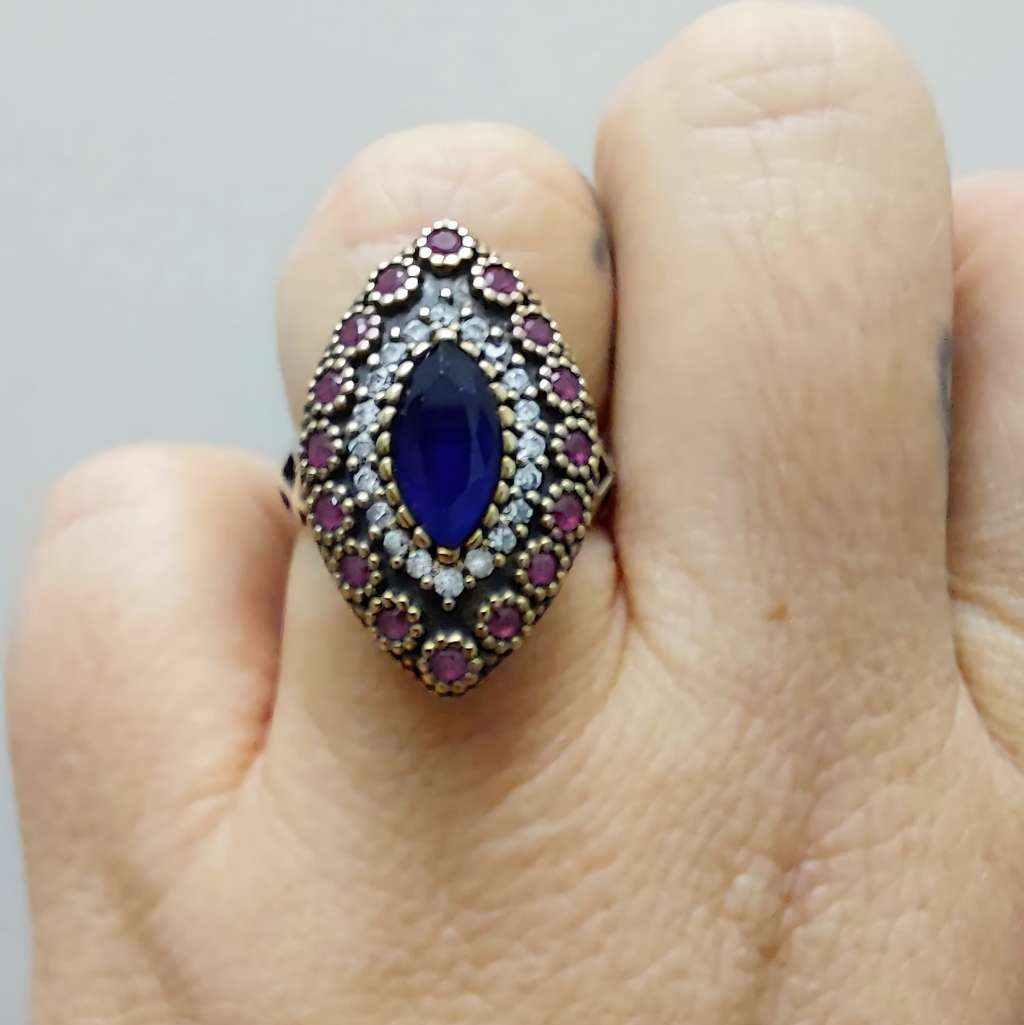 Authentic Turkish Sapphire & Ruby Ring