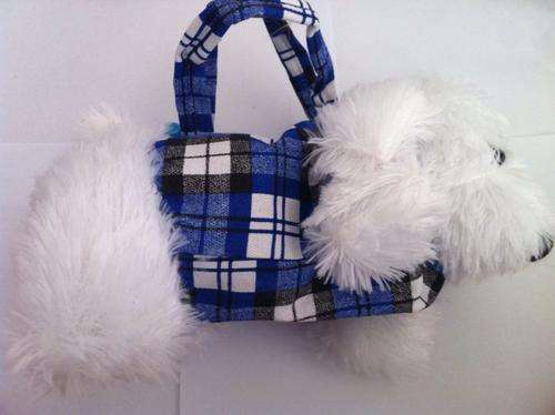 Pretty Poodle Handbag - Pink Stripe / Blue check available