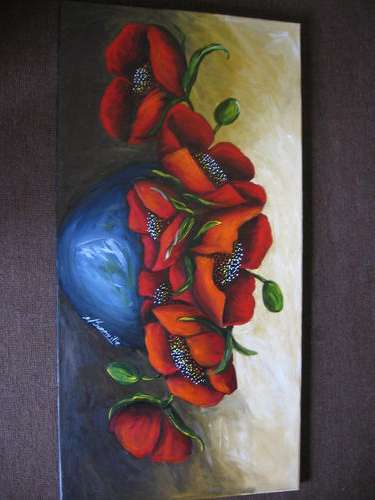 Bouquet of Red Poppies    BIG!!!!!   [760x380mm ]      by South African Artist dSomm'ville