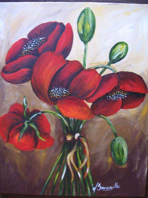 'n Bossie Blomme        [500x400mm]     by South African Artist dSomm'ville