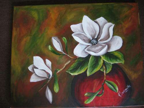 Potted Magnolias     [400x500mm ]   by  -  South African Artist -    dSomm'ville