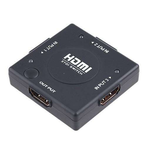 New 3 Port HDMI Switcher connects up to 3 of your HD sources to this switch at the same time