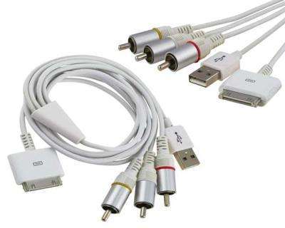 USB AV Cable For Ipod/Iphone - View Movies & Photos On TV / Monitor.