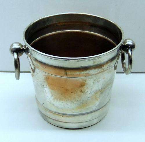 Ice Bucket Silver-Platet on Copper  ( 1.5liter)  H12.5cm x D14.5cm