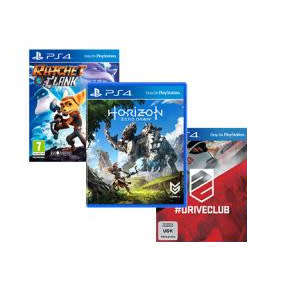 Set of 3 Games all NEW for  PS4 - Horizon Zero Dawn - Drive Club - Ratchet and Clank