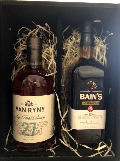 Van Ryn's 27 Year Brandy and Bains 15 year Whiskey Nelson mandela Limited Edition FREE DELIVERY