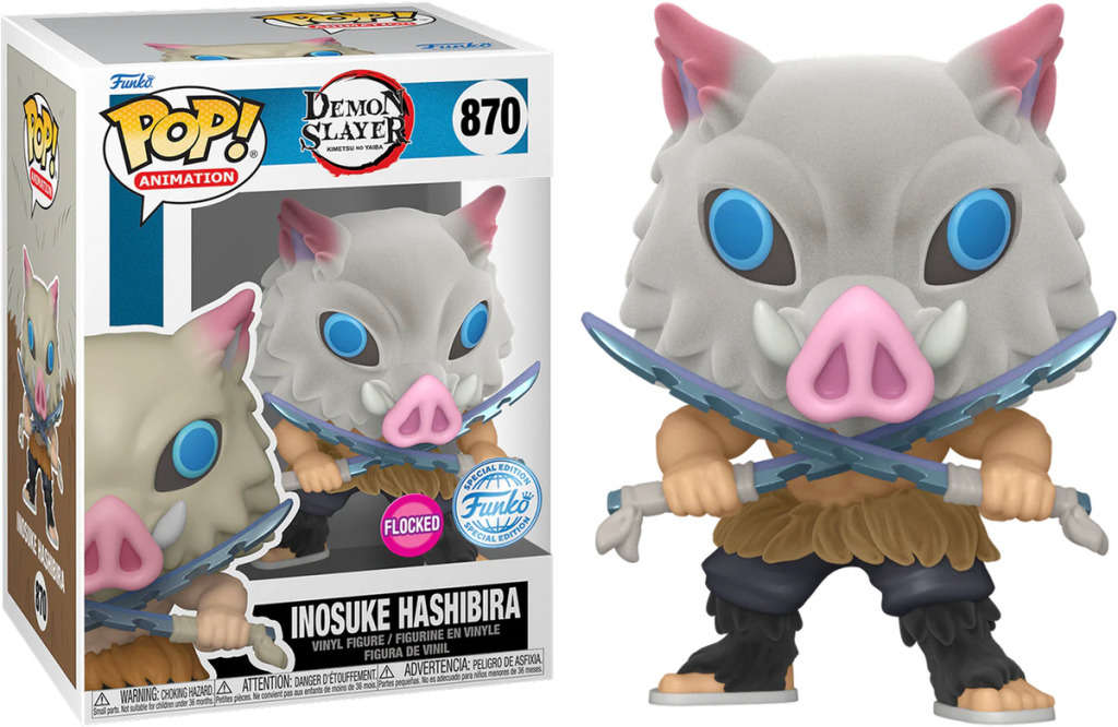 Funko Pop Demon Slayer Inosuke Flocked (Minor Box Wear)