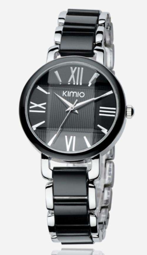 ***LARGE YET ELEGANT & CLASSY ROMAN NUMERAL BLACK BRACELET WATCH***