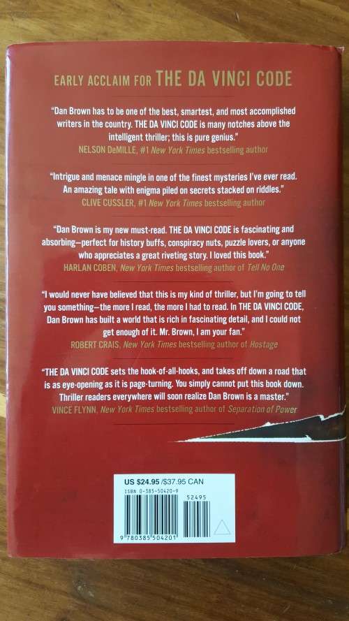 The Da Vinci Code by Dan Brown - Large Hardcover