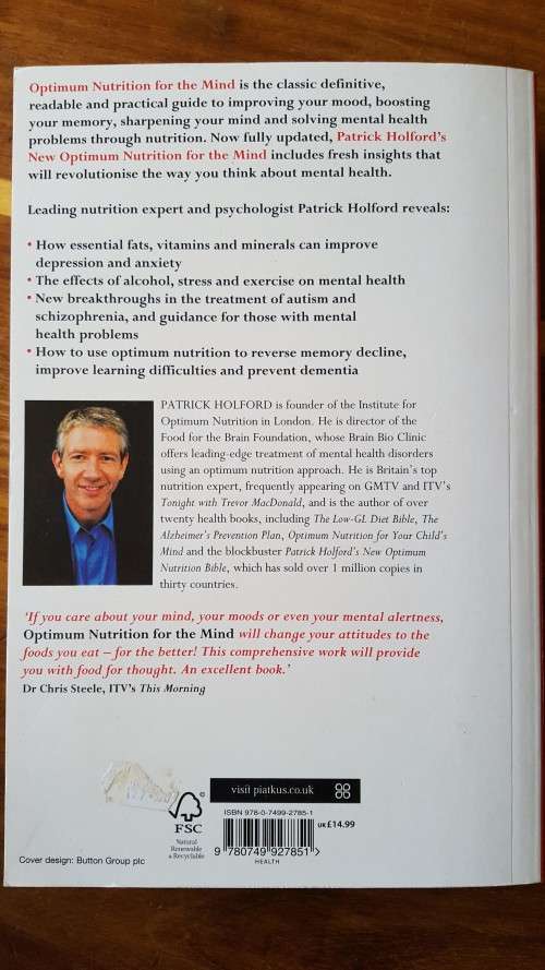 Patrick Holford`s New Optimum Nutrition for the Mind - Large Softcover
