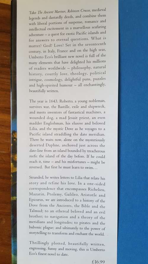 The Island of the Day Before by Umberto Eco - Large Hardcover