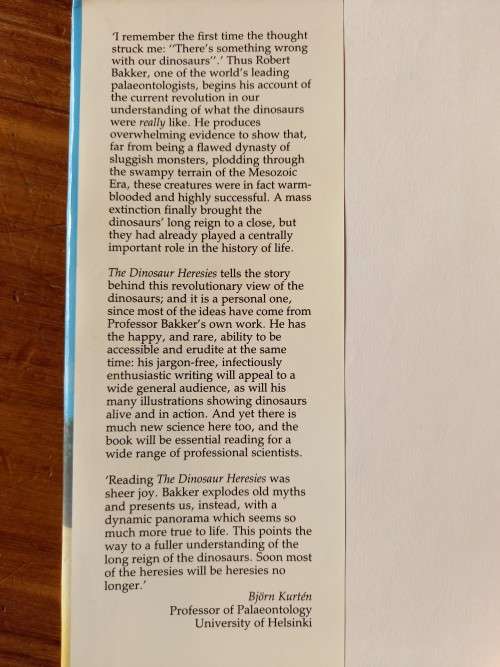 The Dinosaur Heresies:A Revolutionary View of Dinosaurs by Robert T. Bakker - Large Hardcover