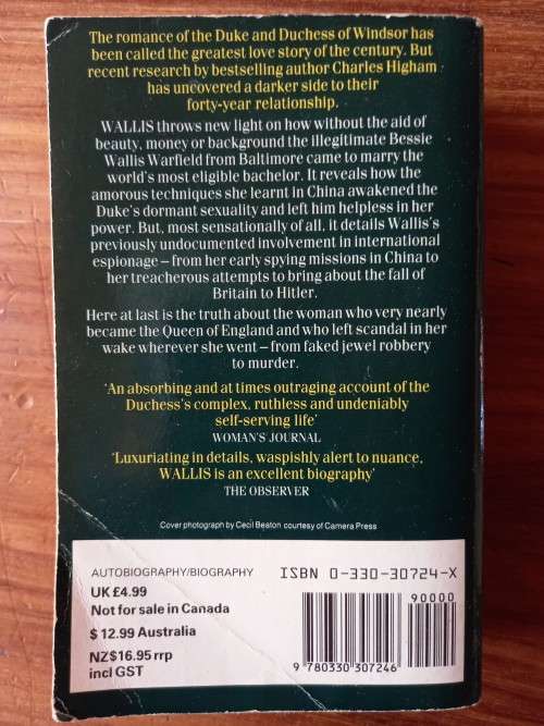 Wallis: Secret Lives of the Duchess of Windsor: The Scandalous Truth... by Charles Higham