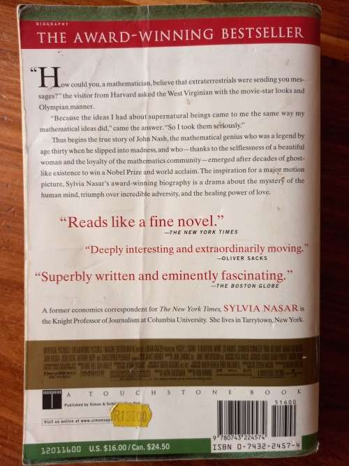 A Beautiful Mind by Sylvia Nasar - Large Softcover