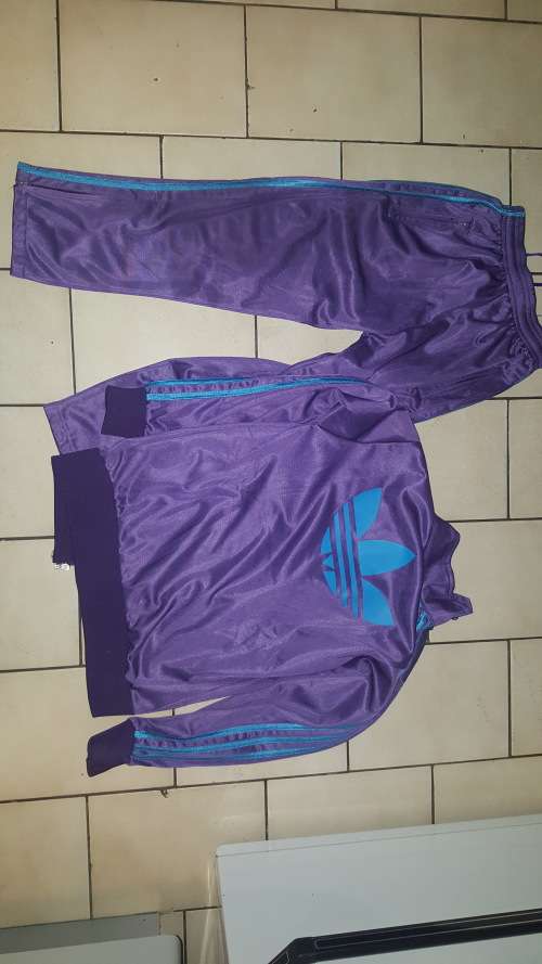 Girls purple adidas tracksuit