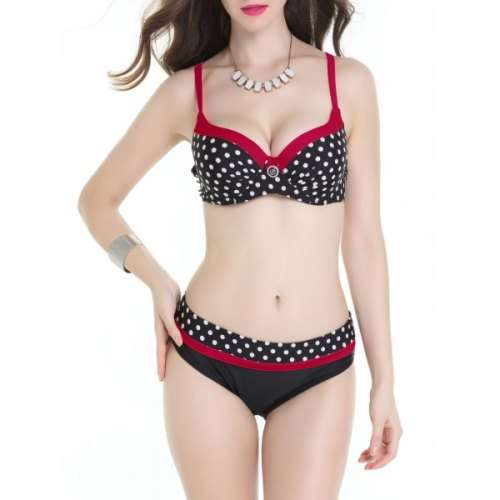 Spaghetti Strap Polka Dot Underwire Bikini - Small to Medium (In stock)