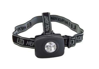 Black 5 Bulb LED headlamp with adjustable straps (batteries not included)