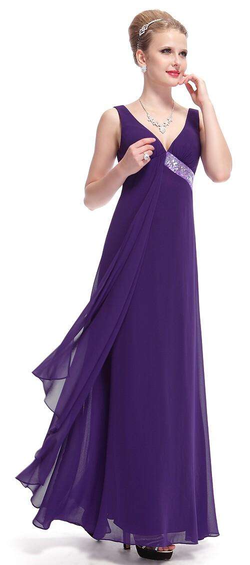 Lovely chiffon evening dress. Available to order in Purple (S to 3XL). FREE, OVERNIGHT delivery!!