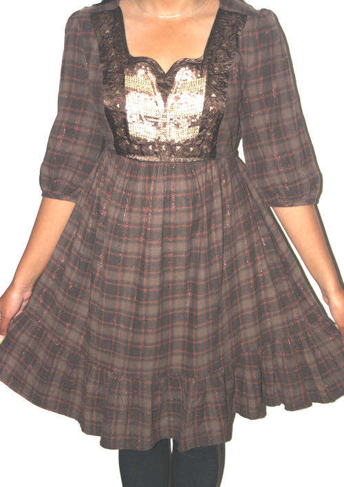 Gorgeous Winter Dress with embroided neckline