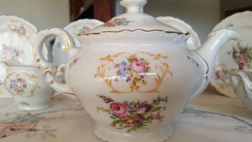 Bone china part Tea set Czech Tea pot