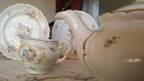 Bone china part Tea set Czech Tea pot