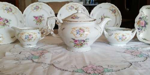 Bone china part Tea set Czech Tea pot