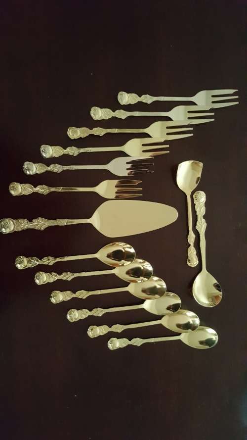 gold plated tea spoon set