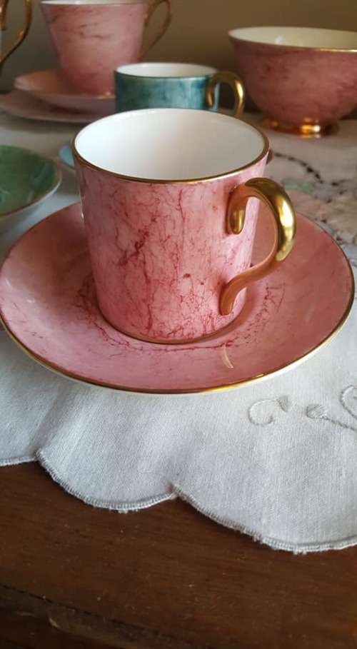 ROYAL ALBERT PINK gossamer Rare coffee duo
