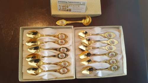 EETRITE 24KT GOLD PLATED 6 TEA SPOONS